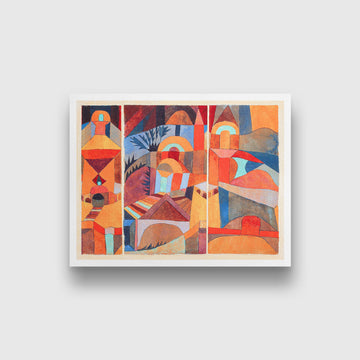 Temple Gardens painting - Meri Deewar 4 : 3 Horizontal Premium Wall Art Canvas by MeriDeewar