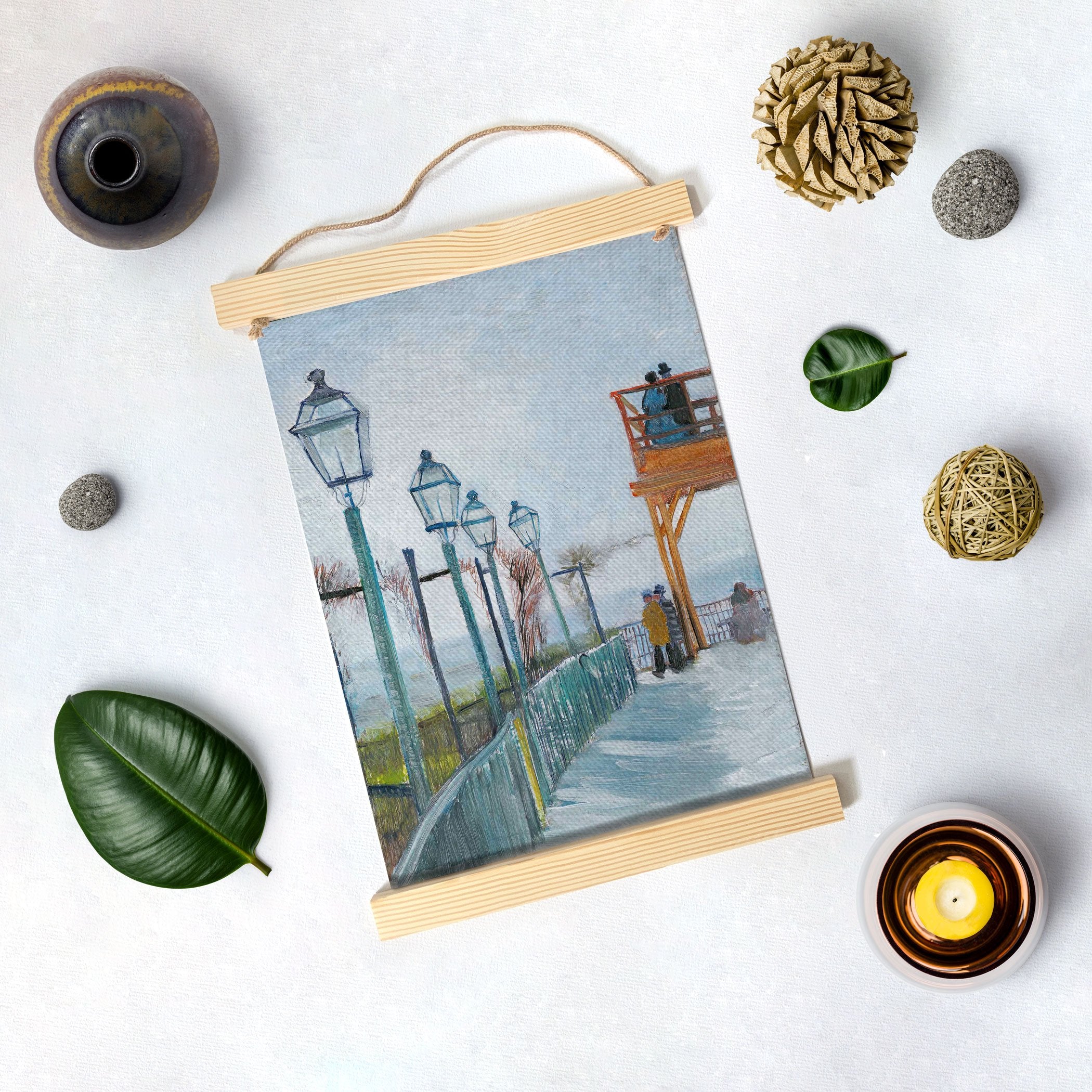 Terrace And Observation Deck By Van Gogh Hanging Canvas Painting - Meri Deewar Hanging Canvas Premium Wall Art Canvas by MeriDeewar