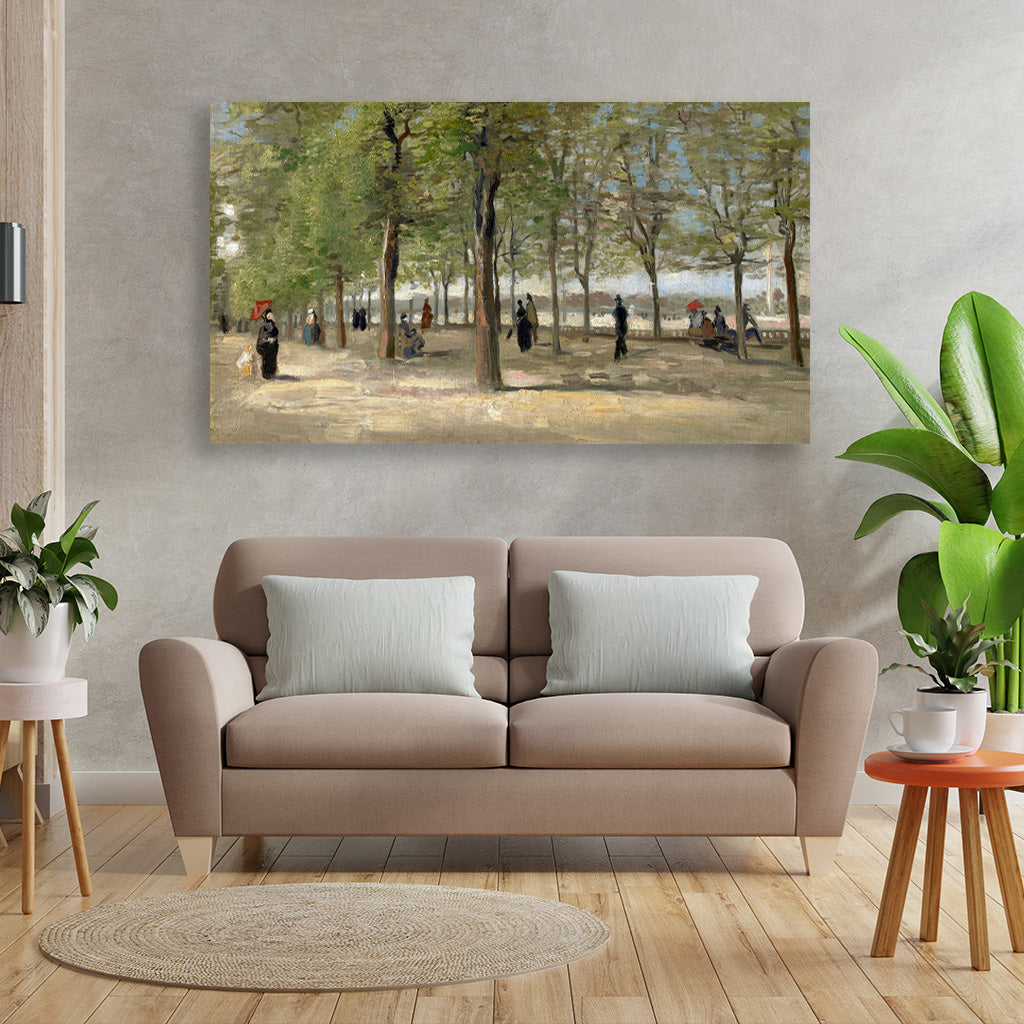 Terrace in the Luxembourg Gardens (1886) famous painting 2 : 1 Horizontal Premium Wall Art Canvas by MeriDeewar