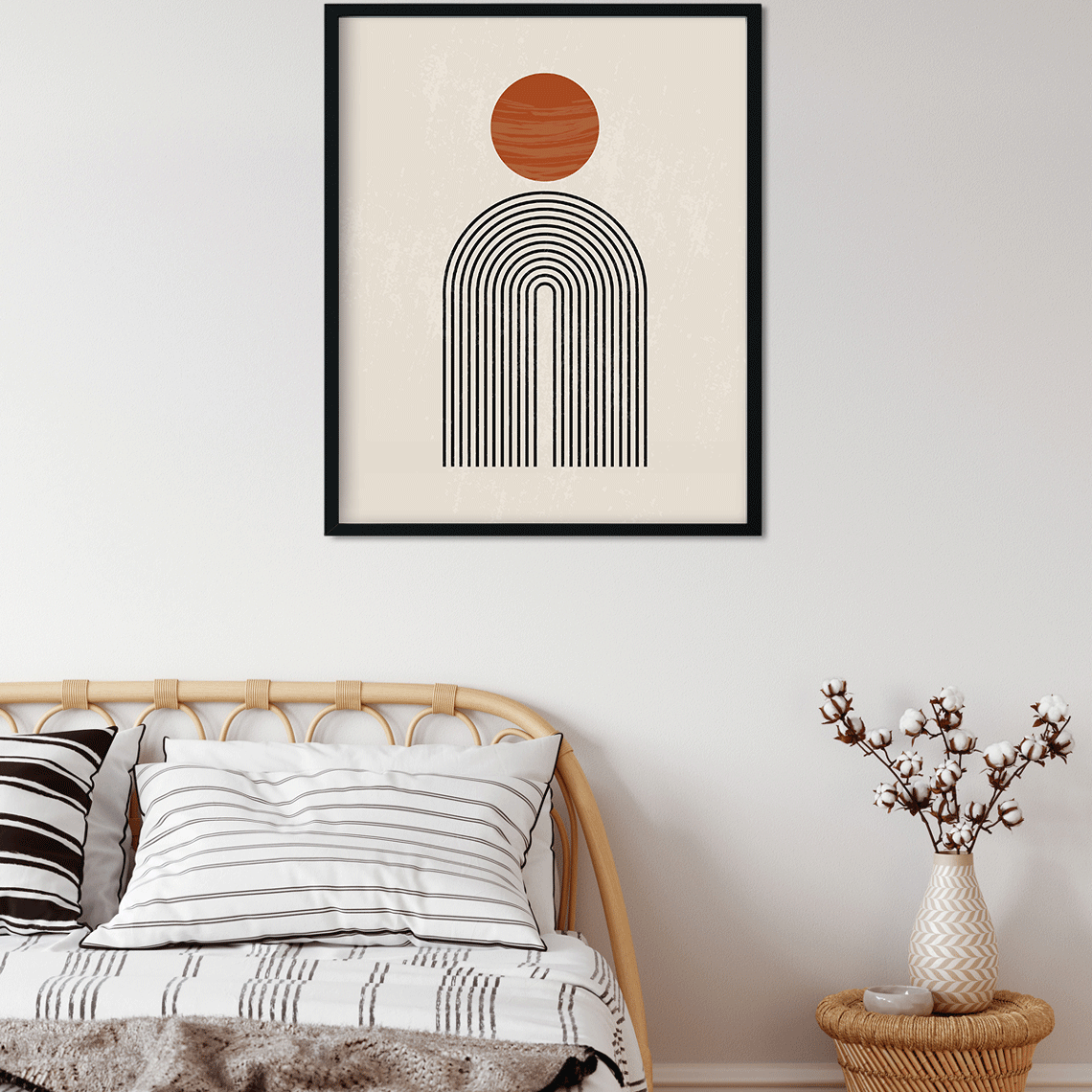 Terracotta geometric Painting 4 :5 Vertical Premium Wall Art Canvas by MeriDeewar