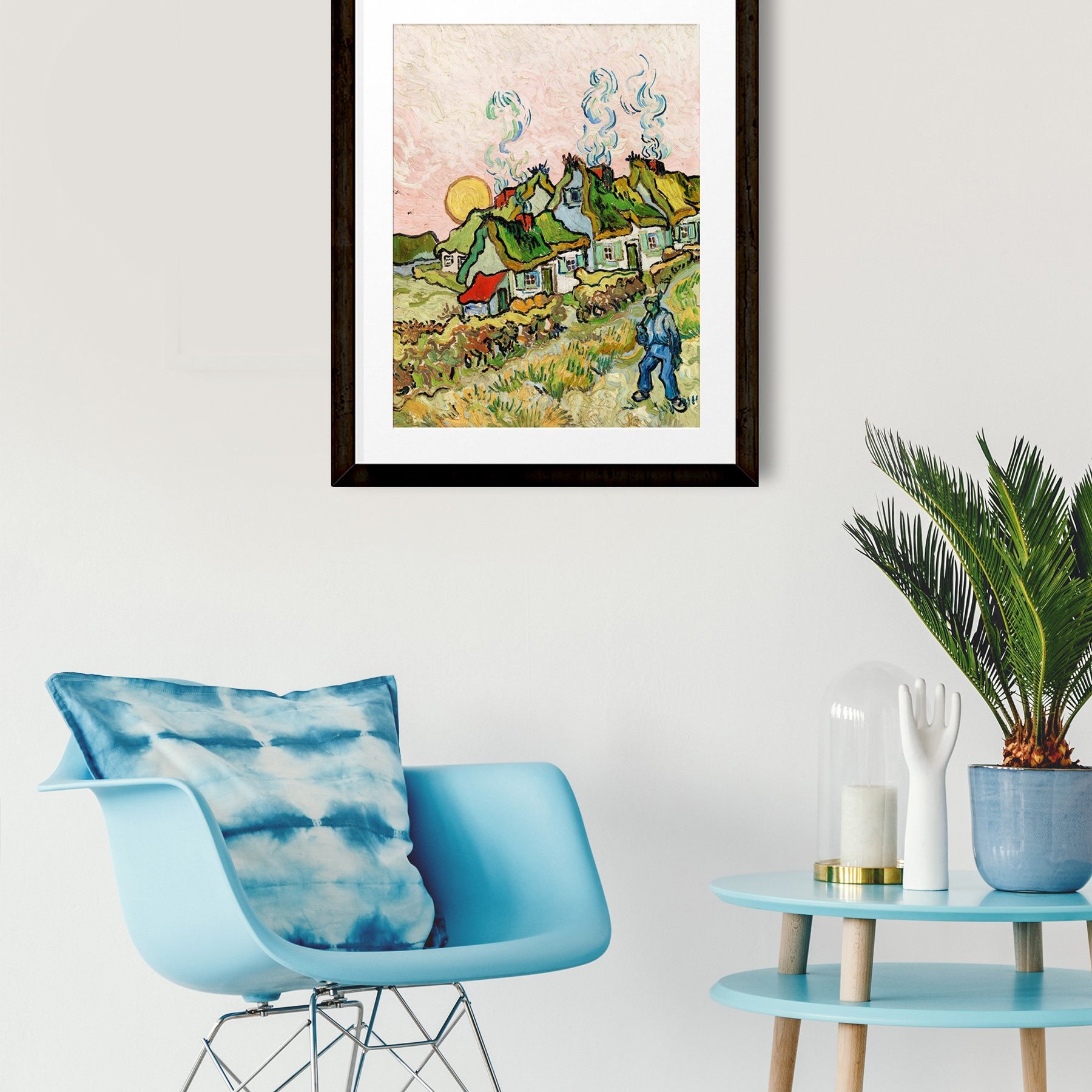 Thatched Cottages in the Sunshine By Van Gogh Painting - Meri Deewar 4 :5 Vertical Premium Wall Art Canvas by MeriDeewar