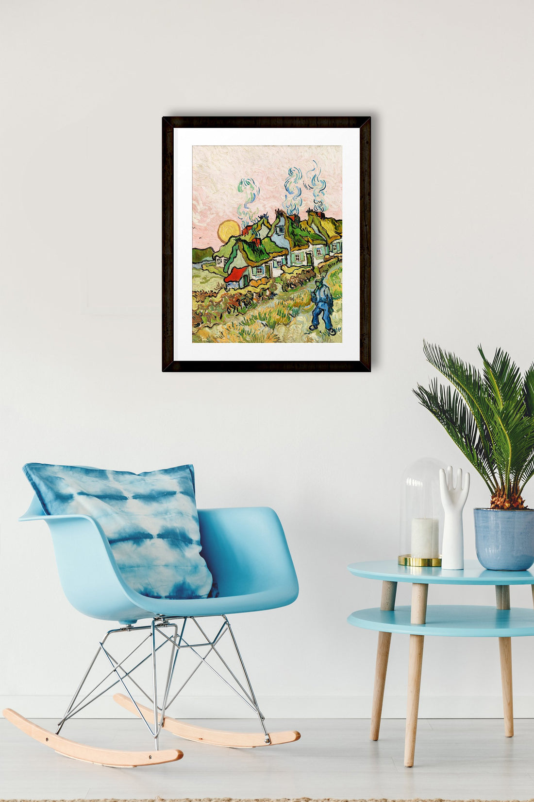 Thatched Cottages in the Sunshine By Van Gogh Painting - Meri Deewar 4 :5 Vertical Premium Wall Art Canvas by MeriDeewar