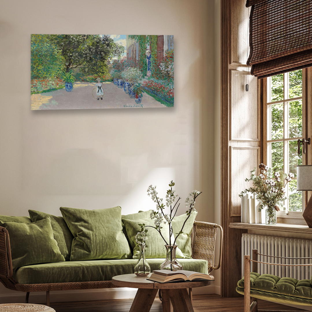 The Artist's House at Argenteuil Painting 2 : 1 Horizontal Premium Wall Art Canvas by MeriDeewar
