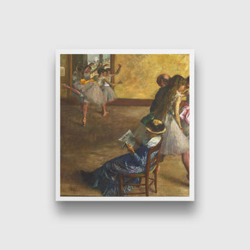 The Ballet Class Painting - Meri Deewar 1 : 1 Square Premium Wall Art Canvas by MeriDeewar