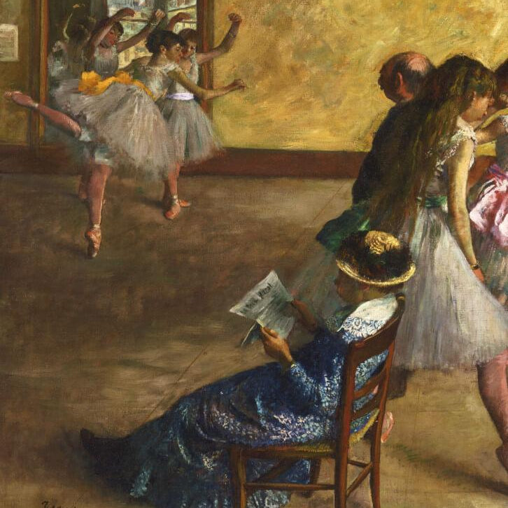 The Ballet Class Painting - Meri Deewar 1 : 1 Square Premium Wall Art Canvas by MeriDeewar