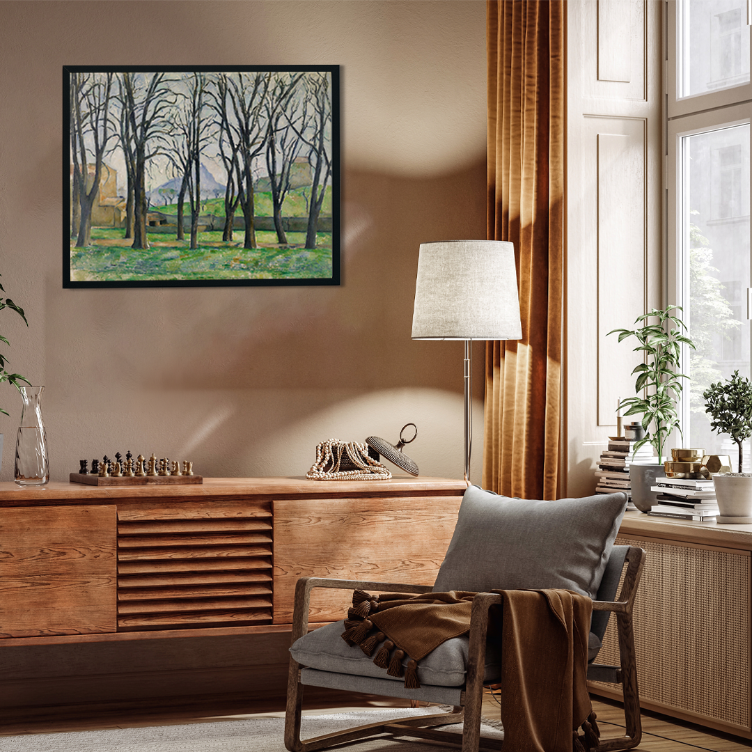 The Bare Trees at Jas de Bouffan Painting 5 : 4 Horizontal Premium Wall Art Canvas by MeriDeewar
