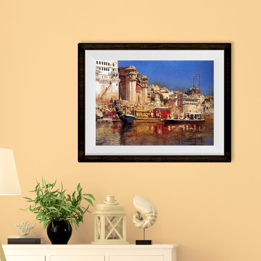 The Barge Of The Maharaja of Benares Painting - Meri Deewar 3 : 4 Vertical Premium Wall Art Canvas by MeriDeewar