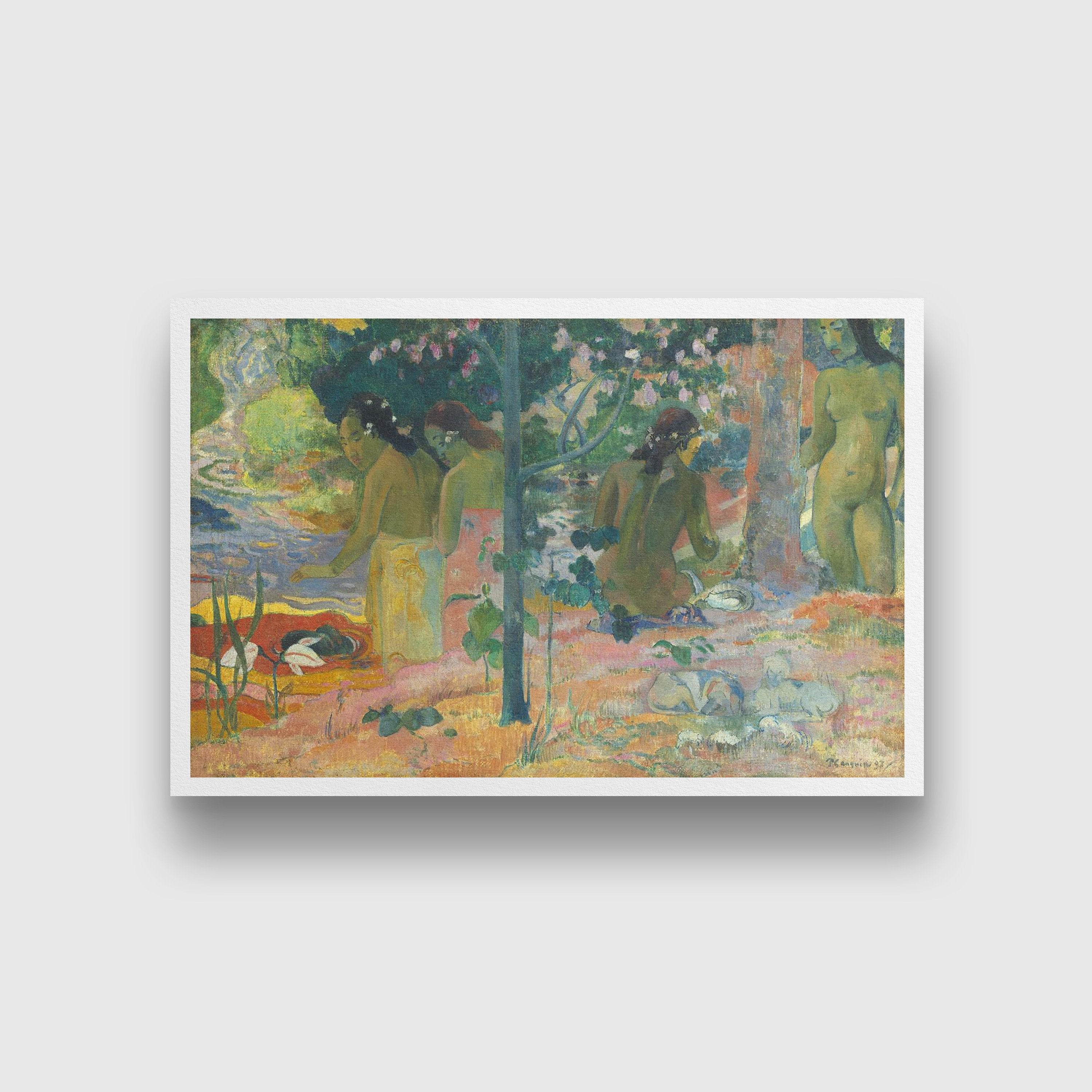 The Bathers Painting - Meri Deewar 3 : 2 Horizontal Premium Wall Art Canvas by MeriDeewar