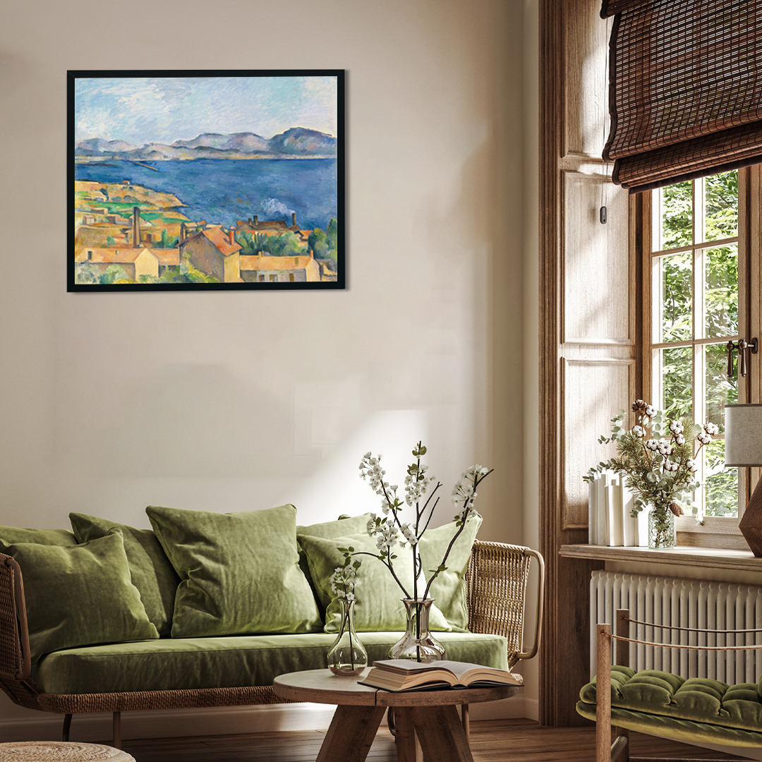 The Bay of Marseille seen from L'Estaque Painting 5 : 4 Horizontal Premium Wall Art Canvas by MeriDeewar