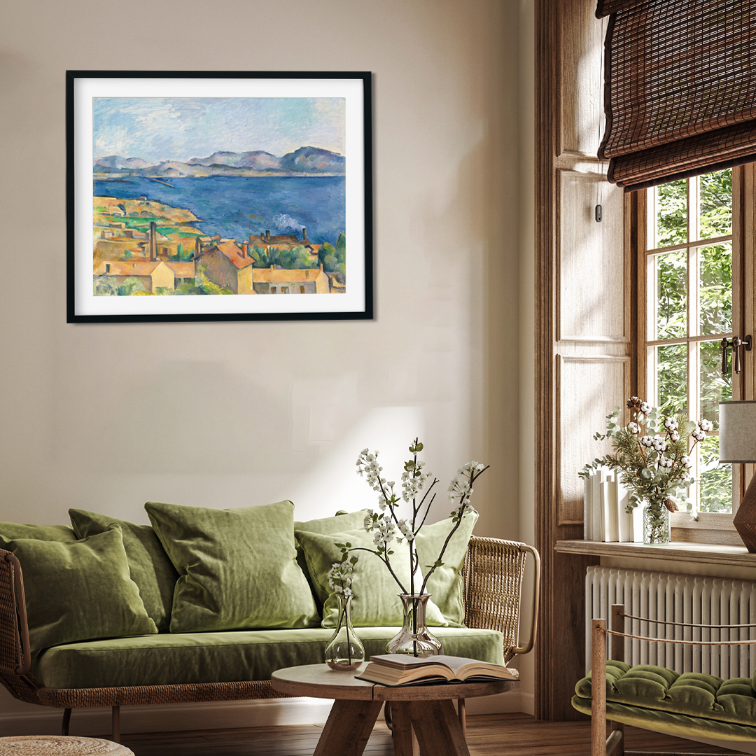 The Bay of Marseille seen from L'Estaque Painting 5 : 4 Horizontal Premium Wall Art Canvas by MeriDeewar