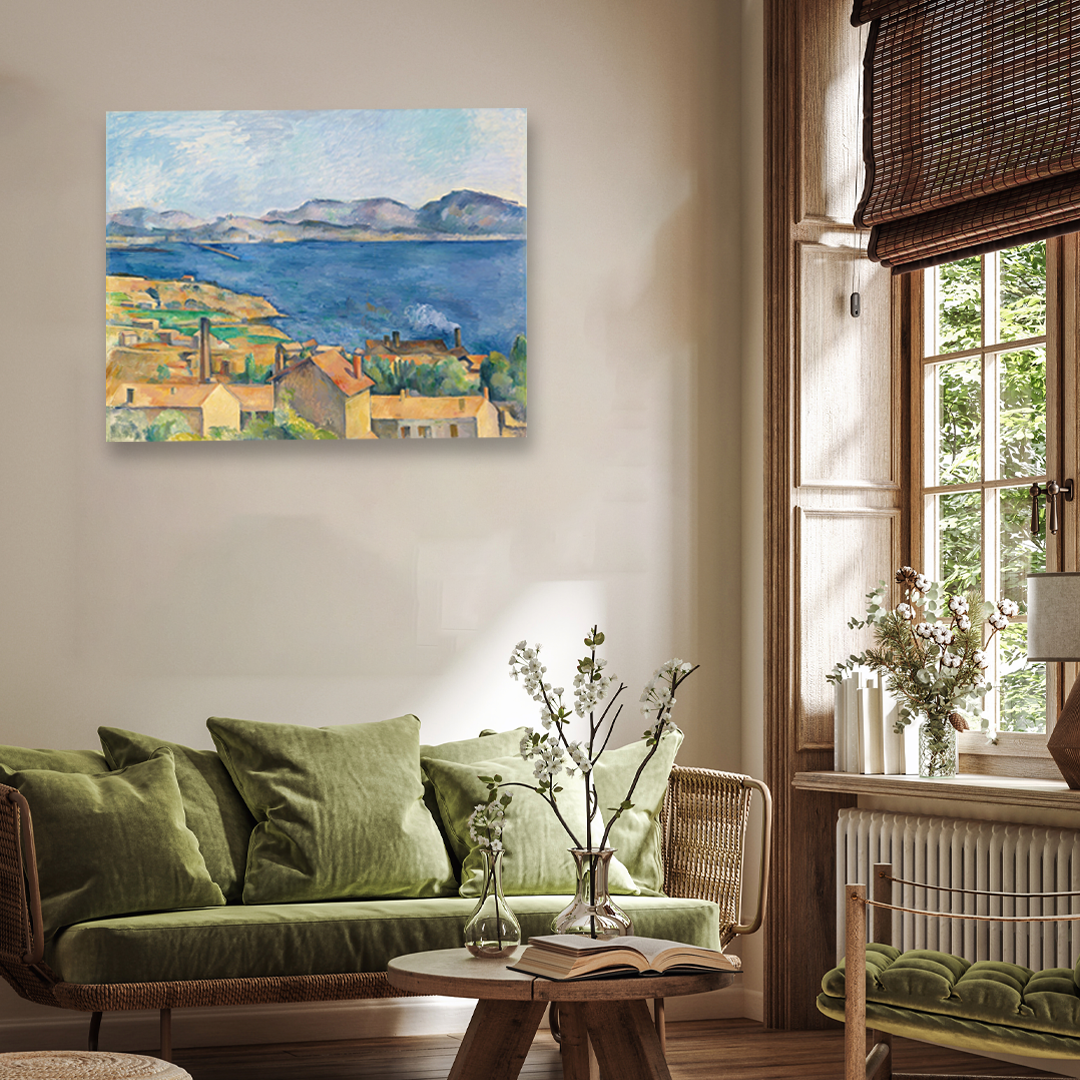 The Bay of Marseille seen from L'Estaque Painting 5 : 4 Horizontal Premium Wall Art Canvas by MeriDeewar