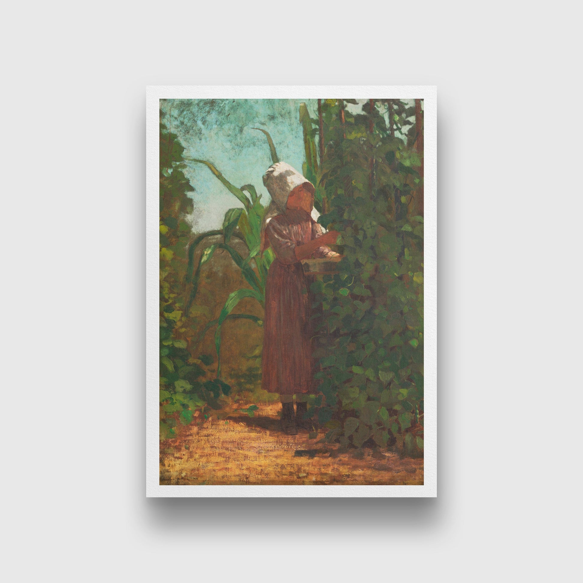 The Bean Picker painting - Meri Deewar 2 : 3 Vertical Premium Wall Art Canvas by MeriDeewar