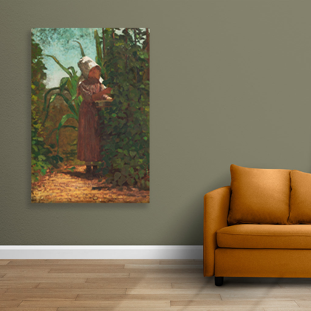 The Bean Picker painting - Meri Deewar 2 : 3 Vertical Premium Wall Art Canvas by MeriDeewar