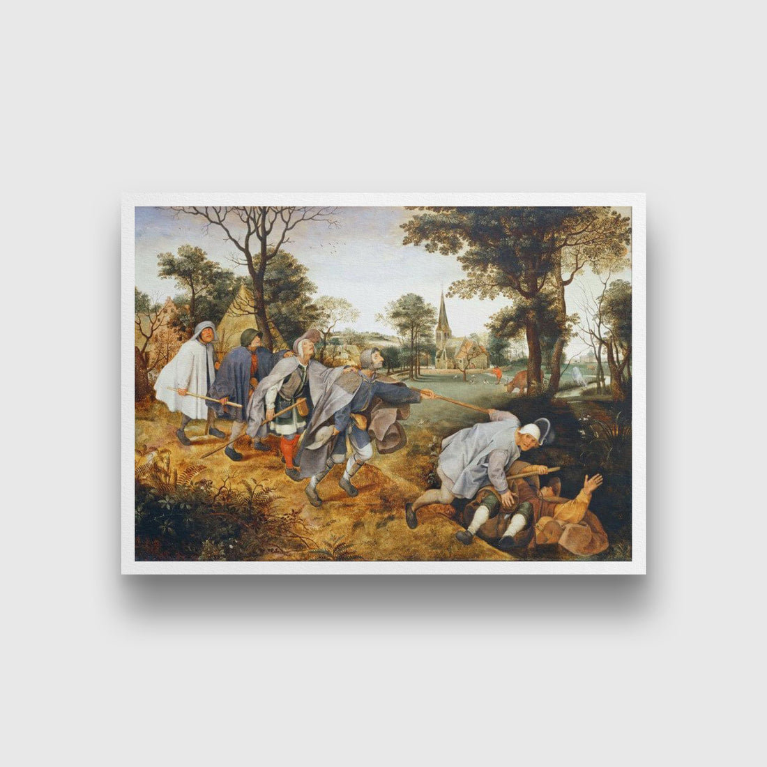 The Blind Leading the Blind Painting - Meri Deewar 4 : 3 Horizontal Premium Wall Art Canvas by MeriDeewar