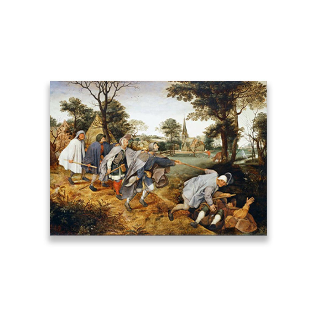 The Blind Leading the Blind Painting - Meri Deewar 4 : 3 Horizontal Premium Wall Art Canvas by MeriDeewar