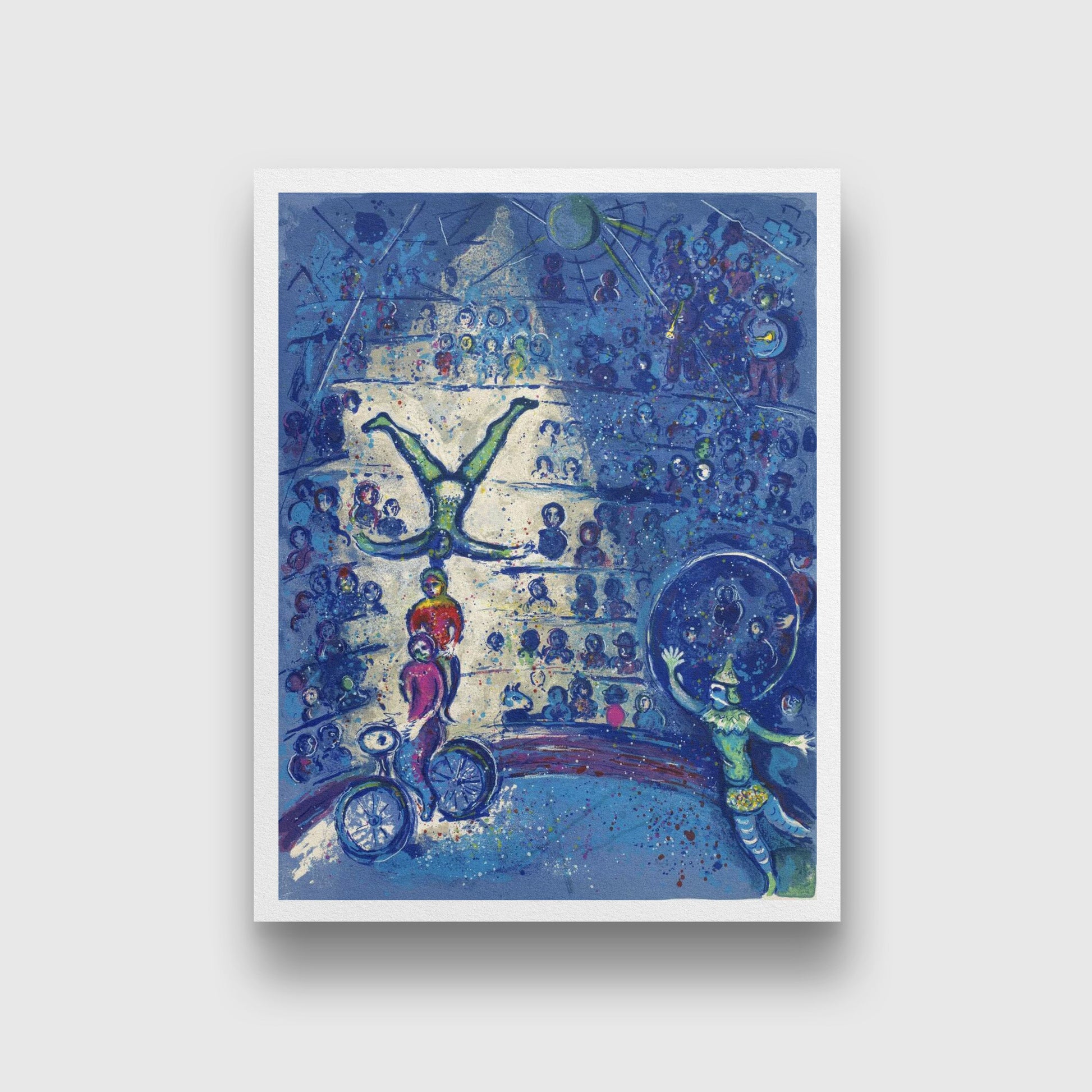 The blue circus Painting - Meri Deewar 3 : 4 Vertical Premium Wall Art Canvas by MeriDeewar