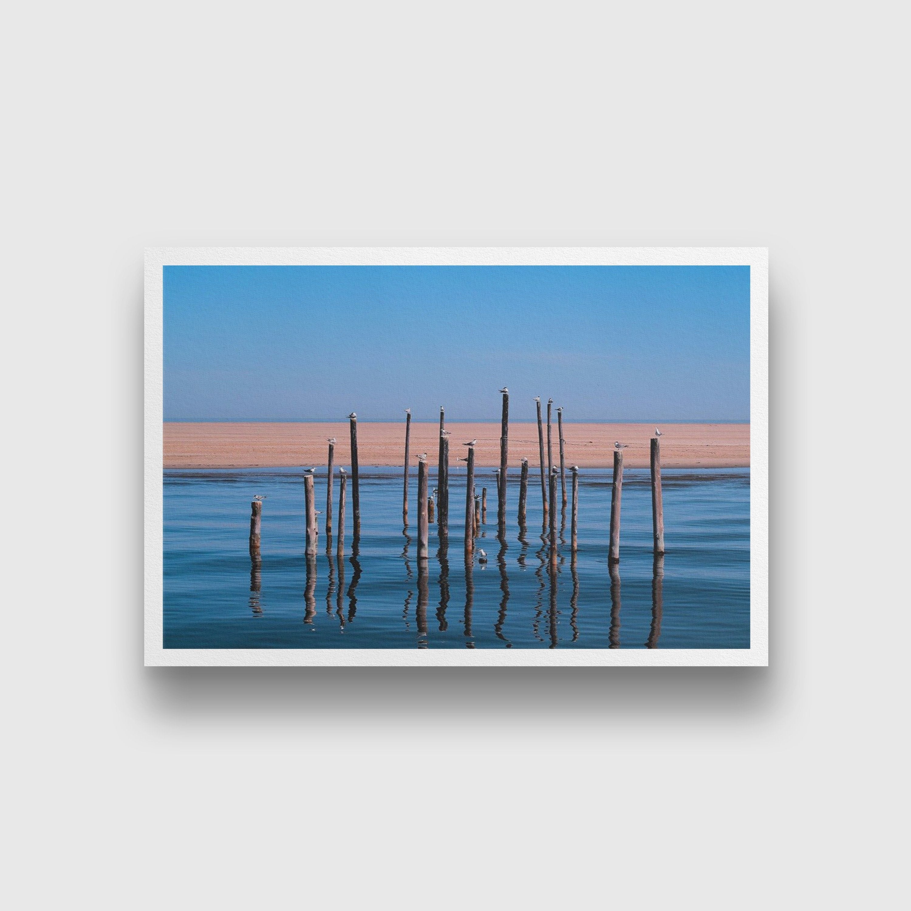 The Blue waters Painting - Meri Deewar 3 : 2 Horizontal Premium Wall Art Canvas by MeriDeewar
