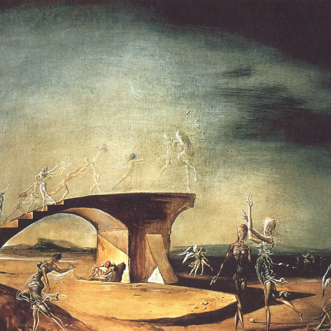 The Broken Bridge and the Dream Painting - Meri Deewar 4 : 3 Horizontal Premium Wall Art Canvas by MeriDeewar