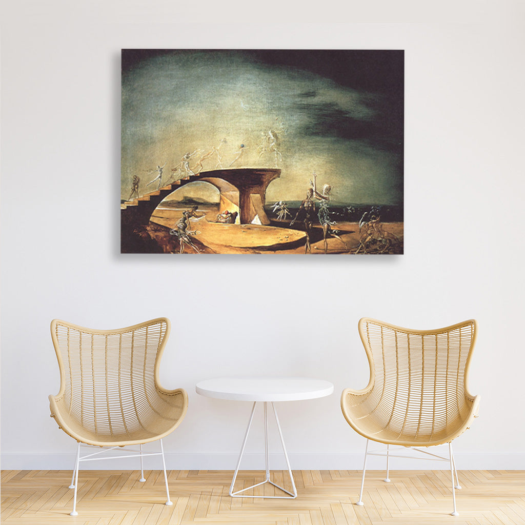 The Broken Bridge and the Dream Painting - Meri Deewar 4 : 3 Horizontal Premium Wall Art Canvas by MeriDeewar