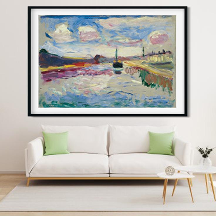 The Canal Painting - Meri Deewar 3 : 2 Horizontal Premium Wall Art Canvas by MeriDeewar