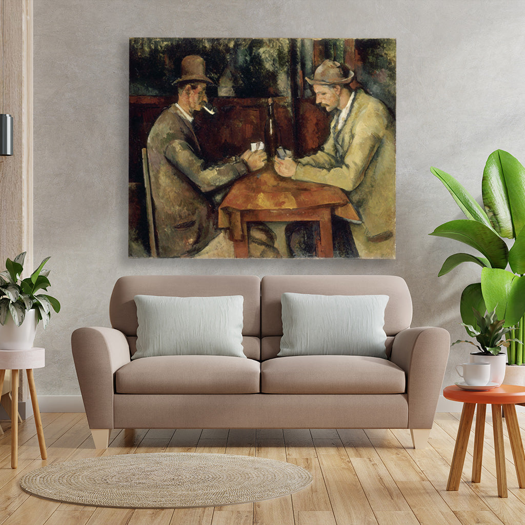 The Card players Painting - Meri Deewar 5 : 6 Vertical Premium Wall Art Canvas by MeriDeewar