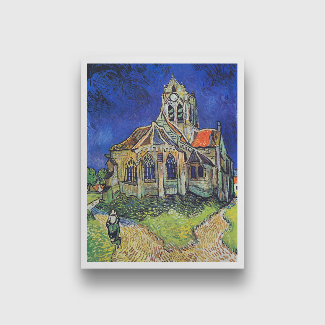 The Church at Auvers (1890) famous painting 3 : 4 Vertical Premium Wall Art Canvas by MeriDeewar