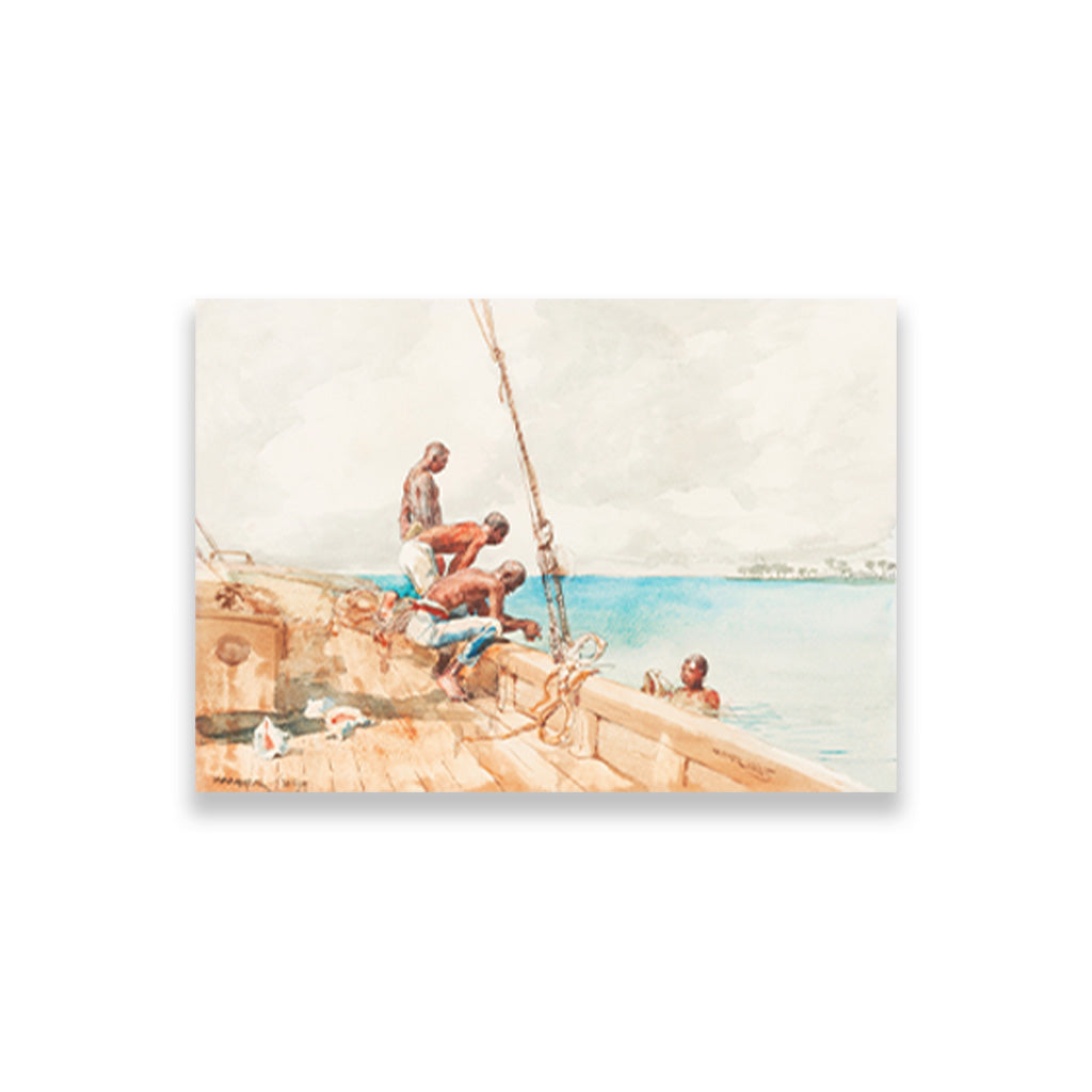 The Conch Divers painting - Meri Deewar 3 : 2 Horizontal Premium Wall Art Canvas by MeriDeewar