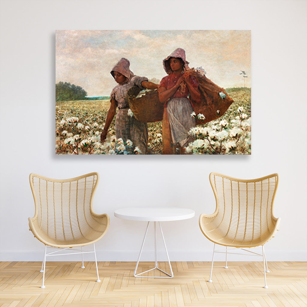 The Cotton Pickers painting - Meri Deewar 3 : 2 Horizontal Premium Wall Art Canvas by MeriDeewar