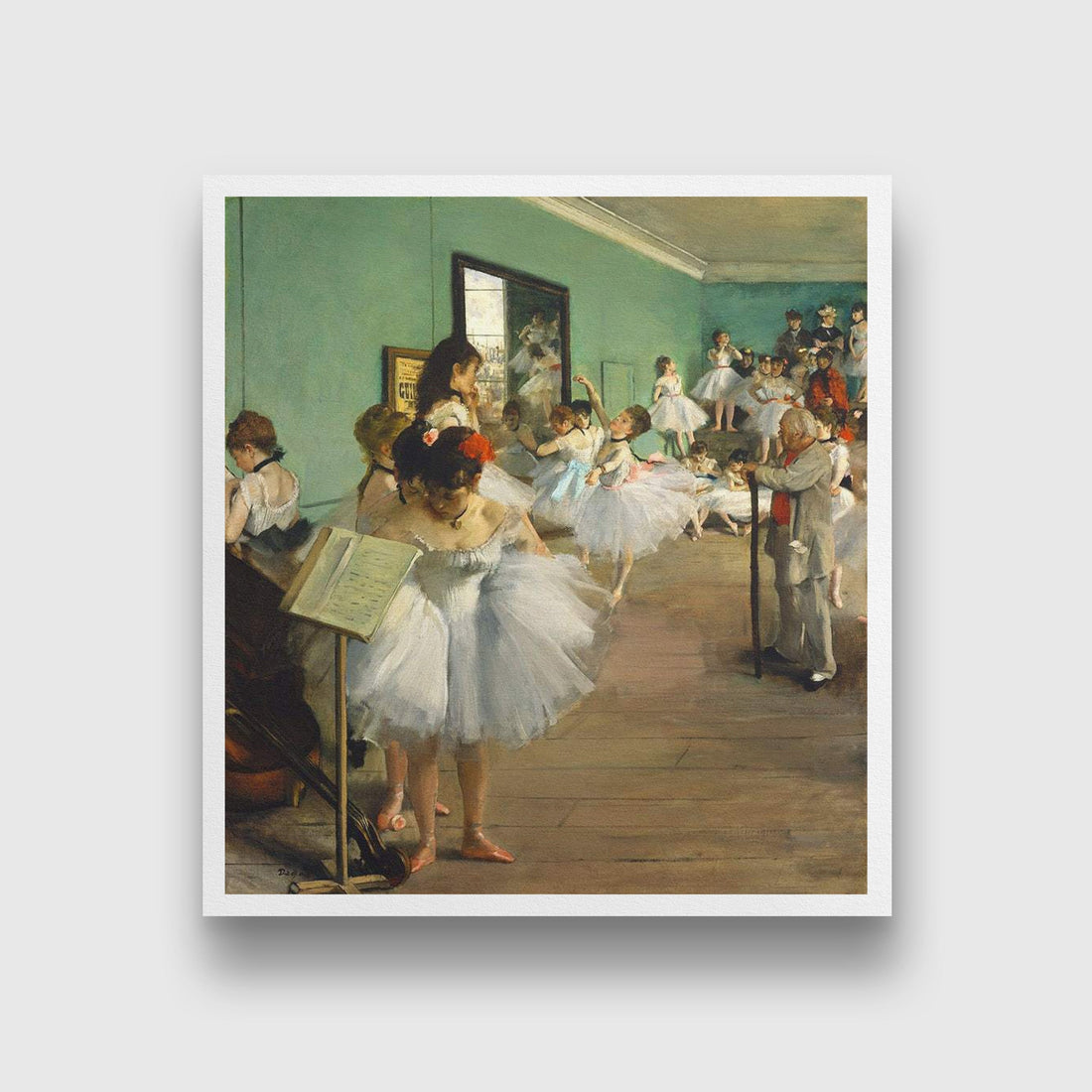 The Dance Foyer At The Opera Painting - Meri Deewar 1 : 1 Square Premium Wall Art Canvas by MeriDeewar