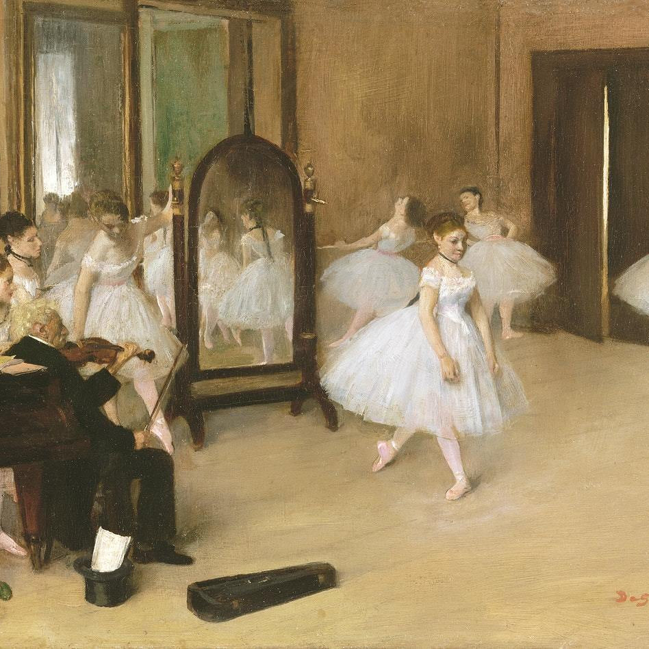 The Dancing Class Painting - Meri Deewar 4 : 3 Horizontal Premium Wall Art Canvas by MeriDeewar
