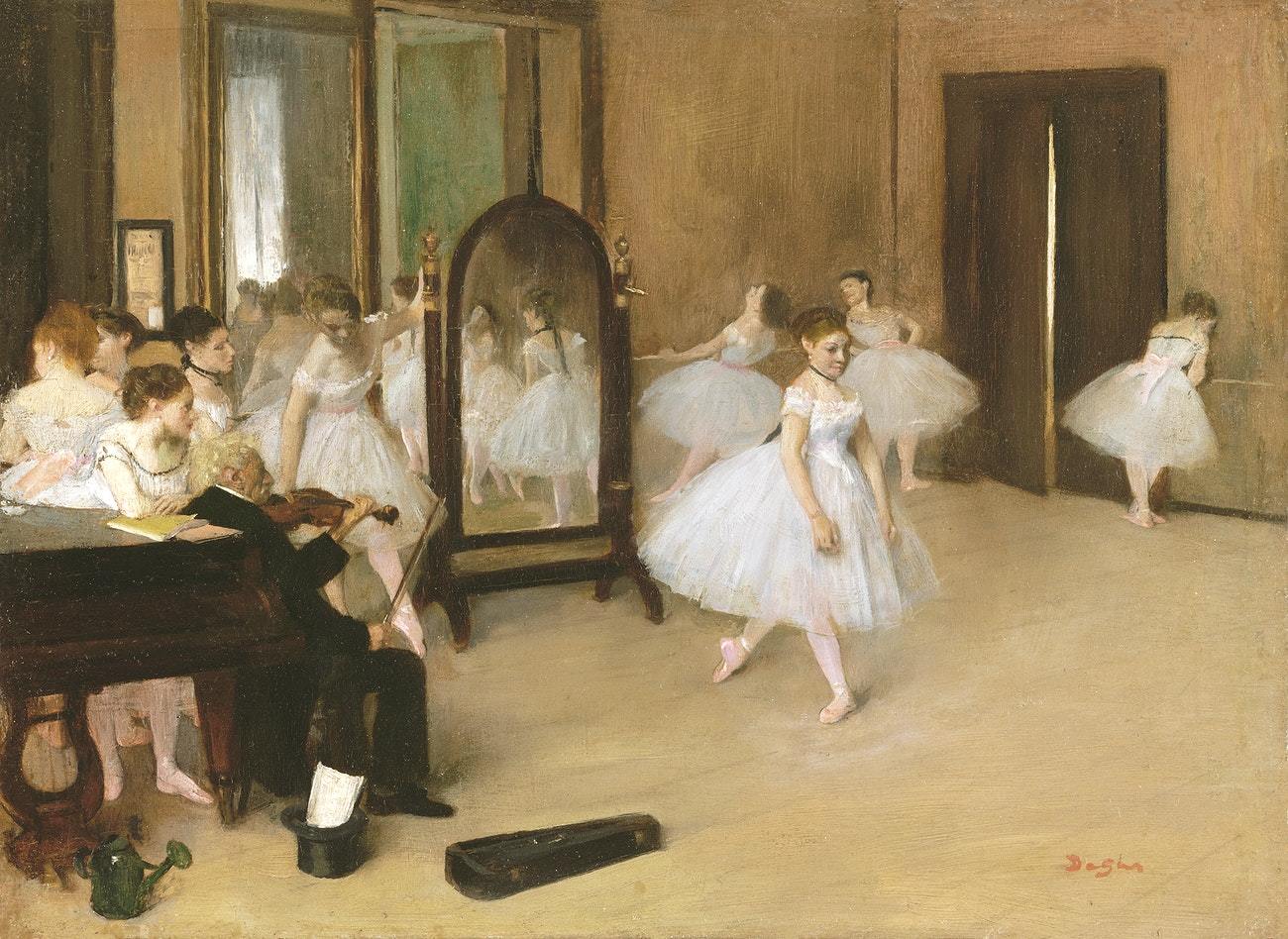 The Dancing Class Painting - Meri Deewar 4 : 3 Horizontal Premium Wall Art Canvas by MeriDeewar