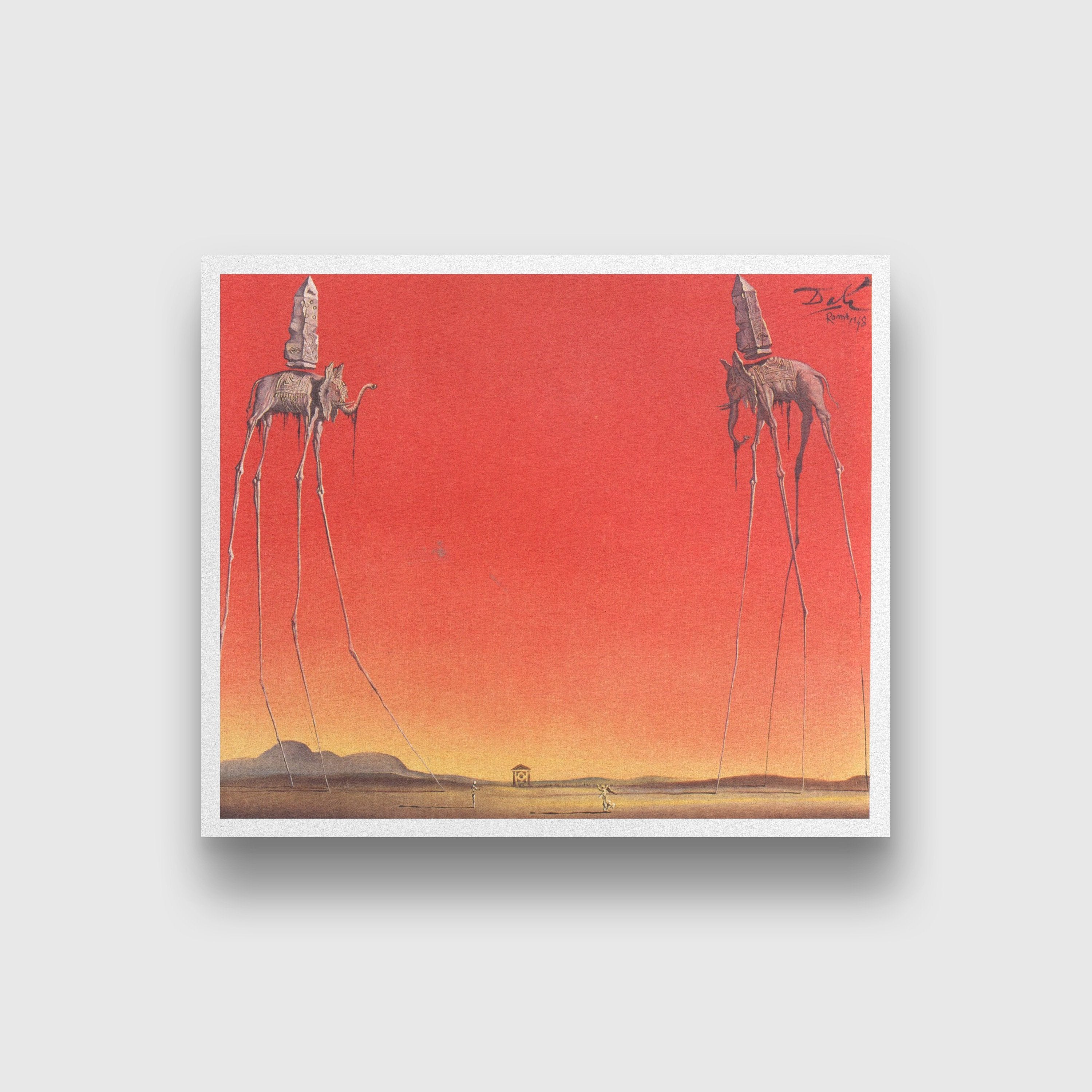 The Elephants Painting - Meri Deewar 6 : 5 Horizontal Premium Wall Art Canvas by MeriDeewar