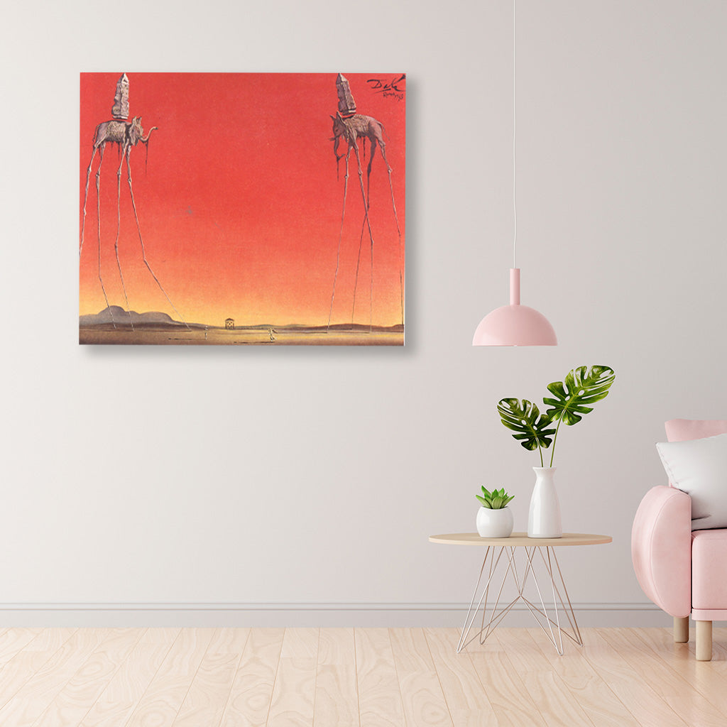 The Elephants Painting - Meri Deewar 6 : 5 Horizontal Premium Wall Art Canvas by MeriDeewar