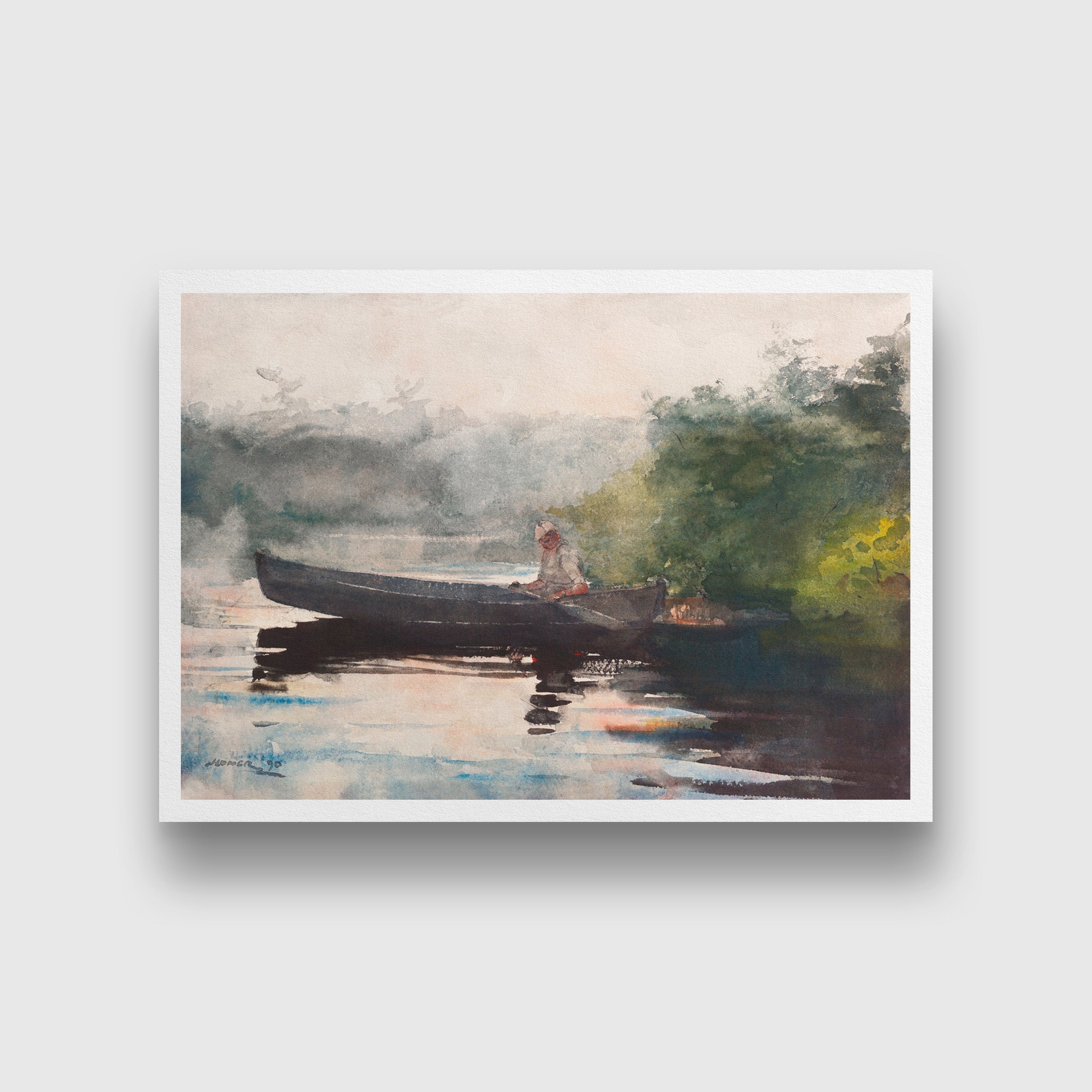 The End of the Day, Adirondacks painting - Meri Deewar 3 : 2 Horizontal Premium Wall Art Canvas by MeriDeewar