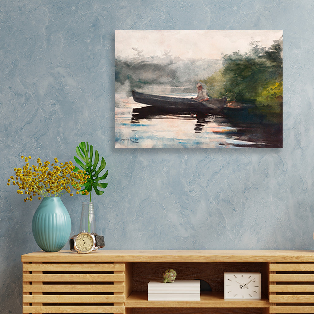 The End of the Day, Adirondacks painting - Meri Deewar 3 : 2 Horizontal Premium Wall Art Canvas by MeriDeewar