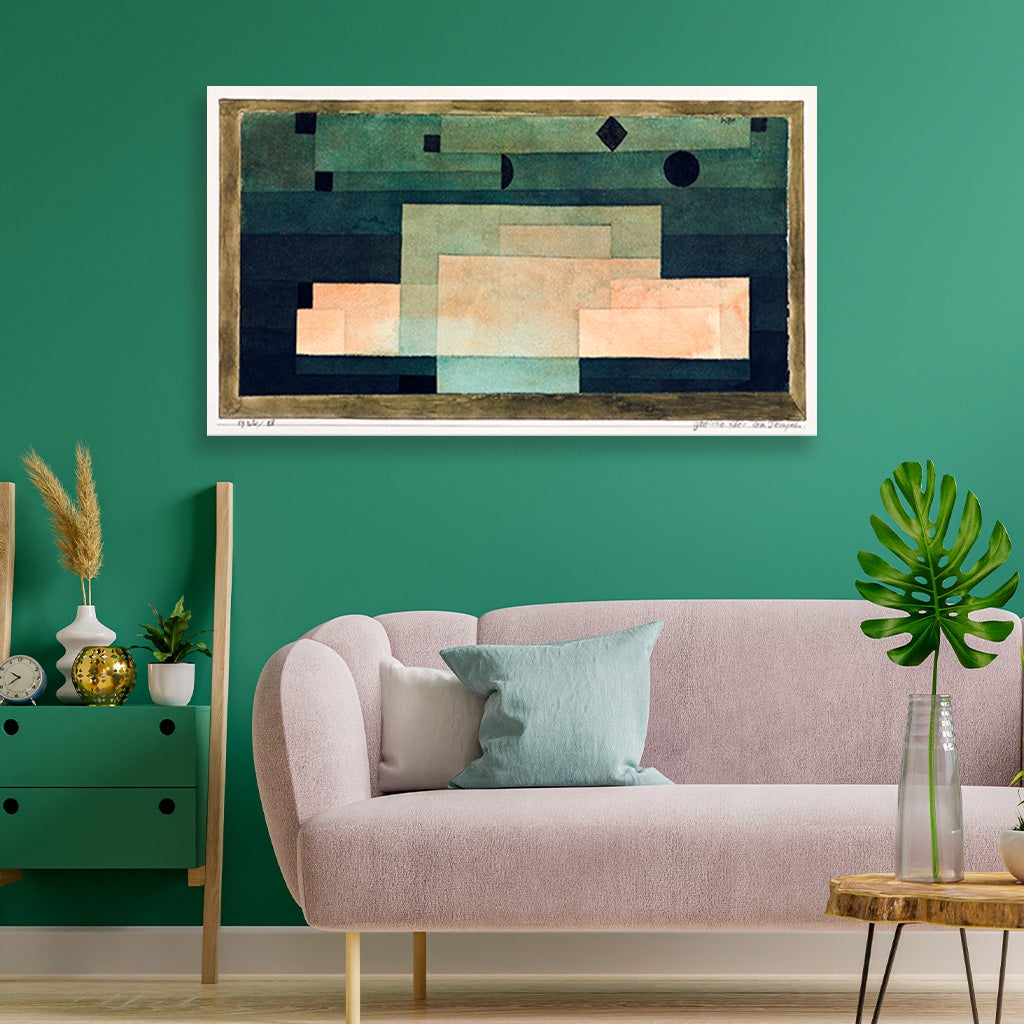 The Firmament Above the Temple painting - Meri Deewar 2 : 1 Horizontal Premium Wall Art Canvas by MeriDeewar