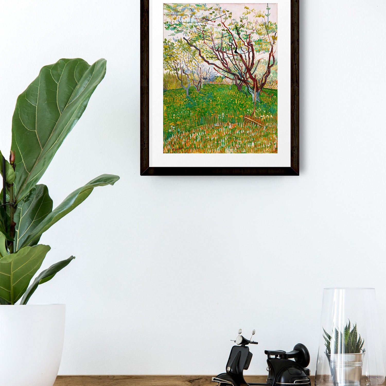 The Flowering Orchard By Van Gogh Painting - Meri Deewar 4 :5 Vertical Premium Wall Art Canvas by MeriDeewar