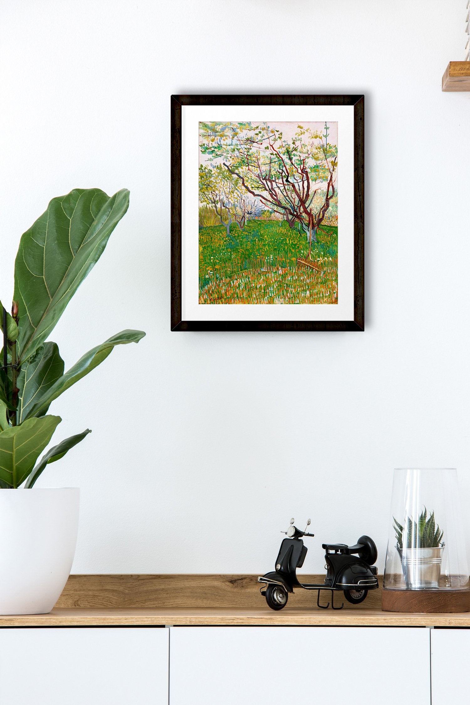 The Flowering Orchard By Van Gogh Painting - Meri Deewar 4 :5 Vertical Premium Wall Art Canvas by MeriDeewar