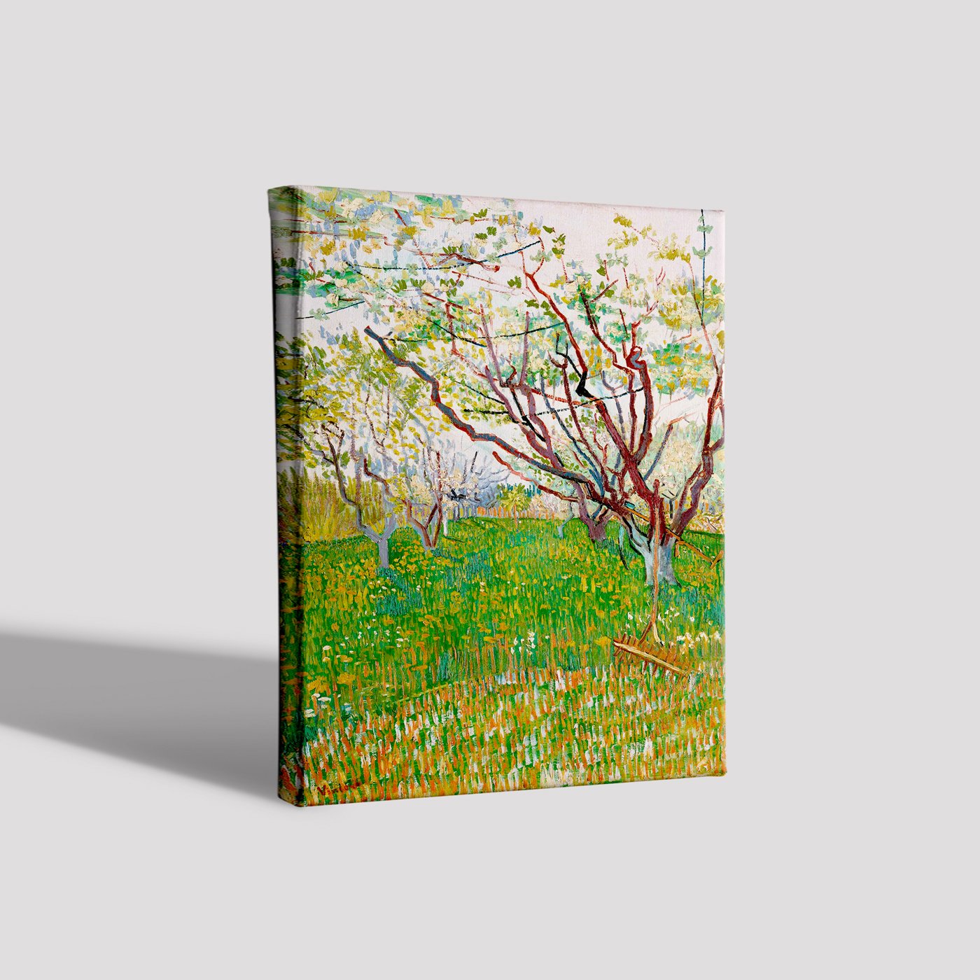 The Flowering Orchard By Van Gogh Painting - Meri Deewar 4 :5 Vertical Premium Wall Art Canvas by MeriDeewar