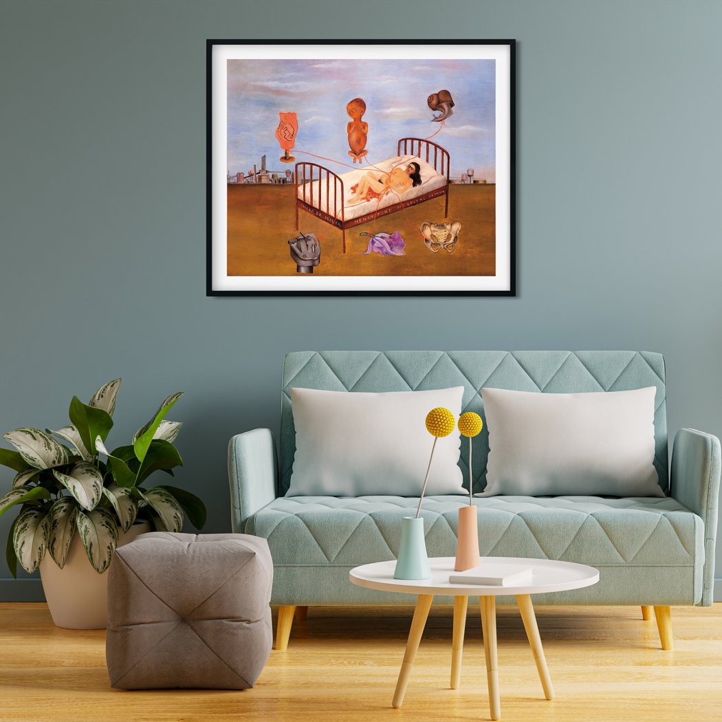 The Flying Bed Painting - Meri Deewar 4 :5 Vertical Premium Wall Art Canvas by MeriDeewar