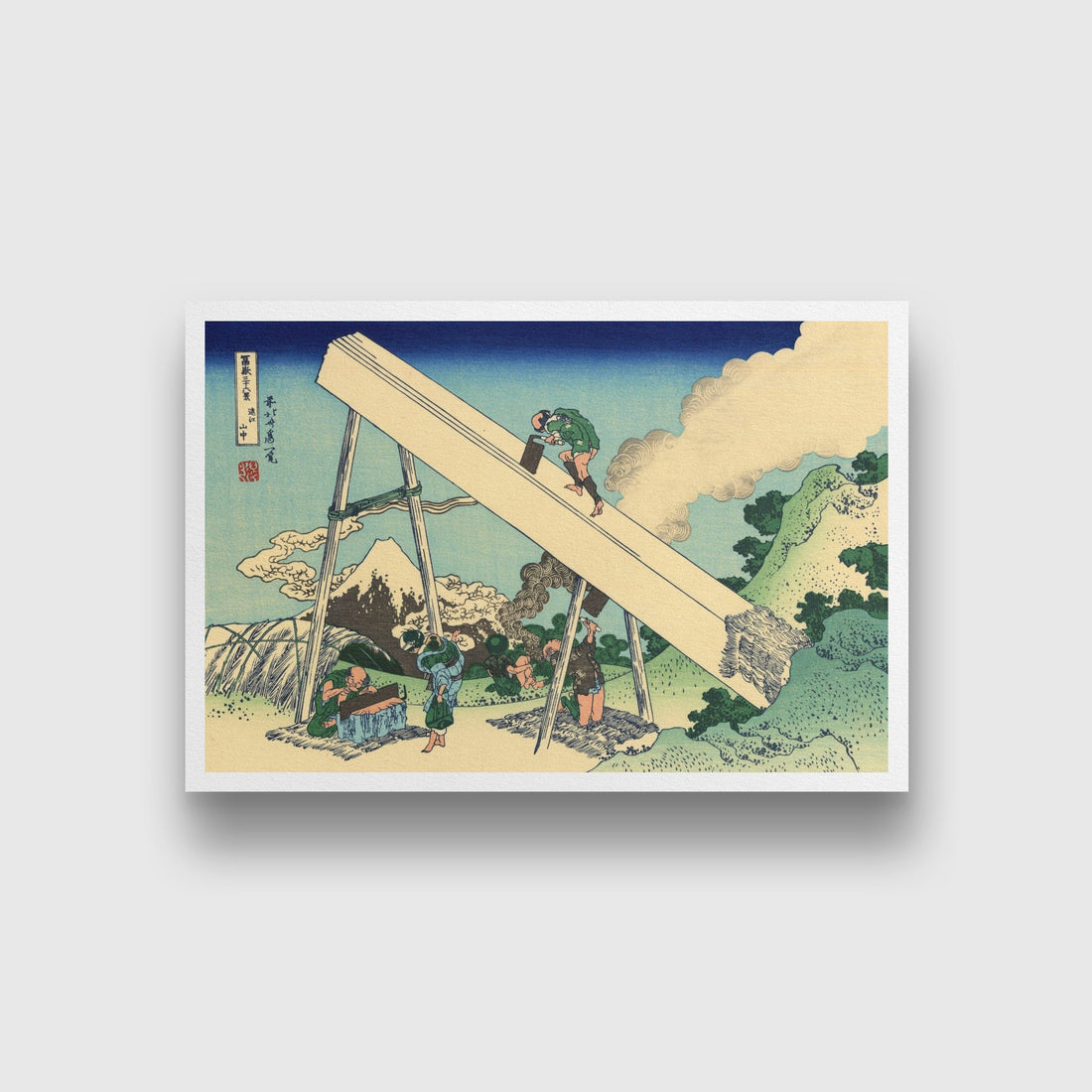 The Fuji From The Mountains Of Totomi Painting - Meri Deewar 3 : 2 Horizontal Premium Wall Art Canvas by MeriDeewar