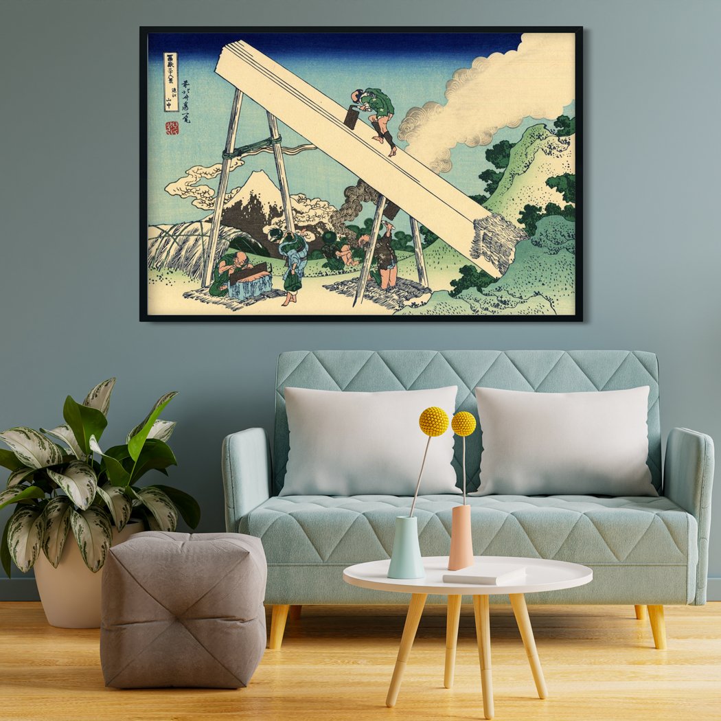 The Fuji From The Mountains Of Totomi Painting - Meri Deewar 3 : 2 Horizontal Premium Wall Art Canvas by MeriDeewar