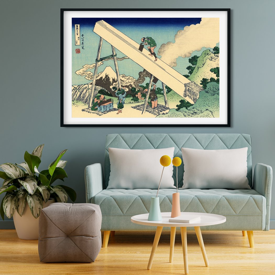 The Fuji From The Mountains Of Totomi Painting - Meri Deewar 3 : 2 Horizontal Premium Wall Art Canvas by MeriDeewar