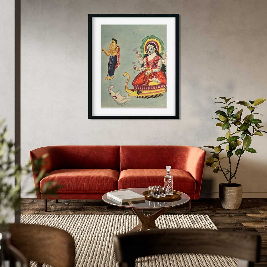 The Goddess Ganga Painting 4 :5 Vertical Premium Wall Art Canvas by MeriDeewar