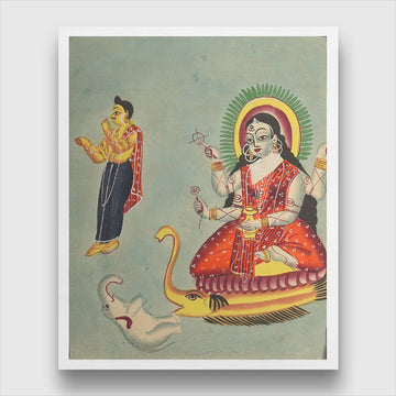 The Goddess Ganga Painting 4 :5 Vertical Premium Wall Art Canvas by MeriDeewar