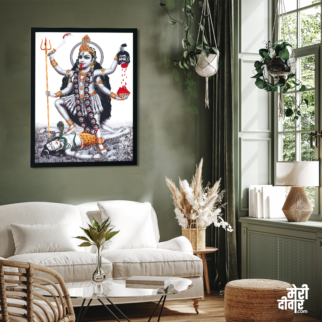 The Goddess of Power Kali Wall Painting 3 : 4 Vertical Premium Wall Art Canvas by MeriDeewar