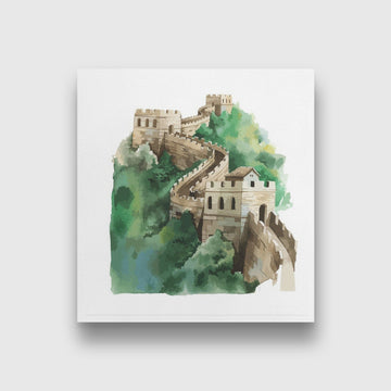 The Great Wall of China Painting - Meri Deewar 1 : 1 Square Premium Wall Art Canvas by MeriDeewar