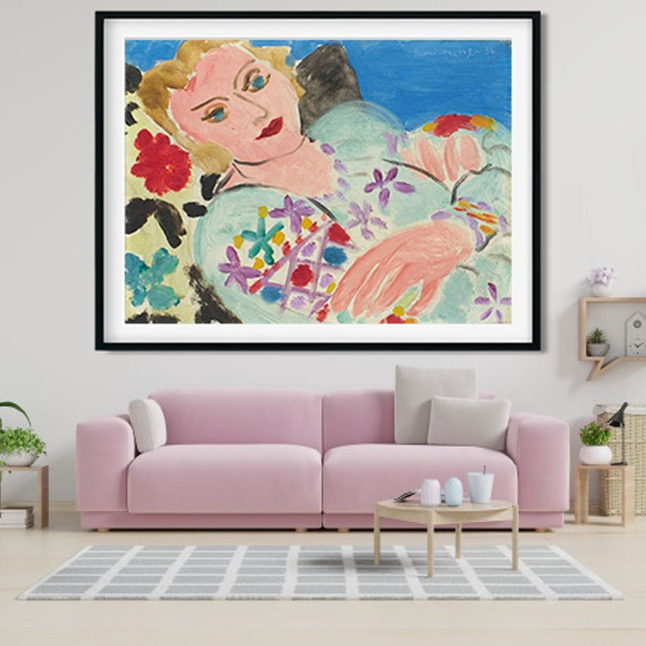 The Green Emroidered Blouse Painting - Meri Deewar 4 : 3 Horizontal Premium Wall Art Canvas by MeriDeewar