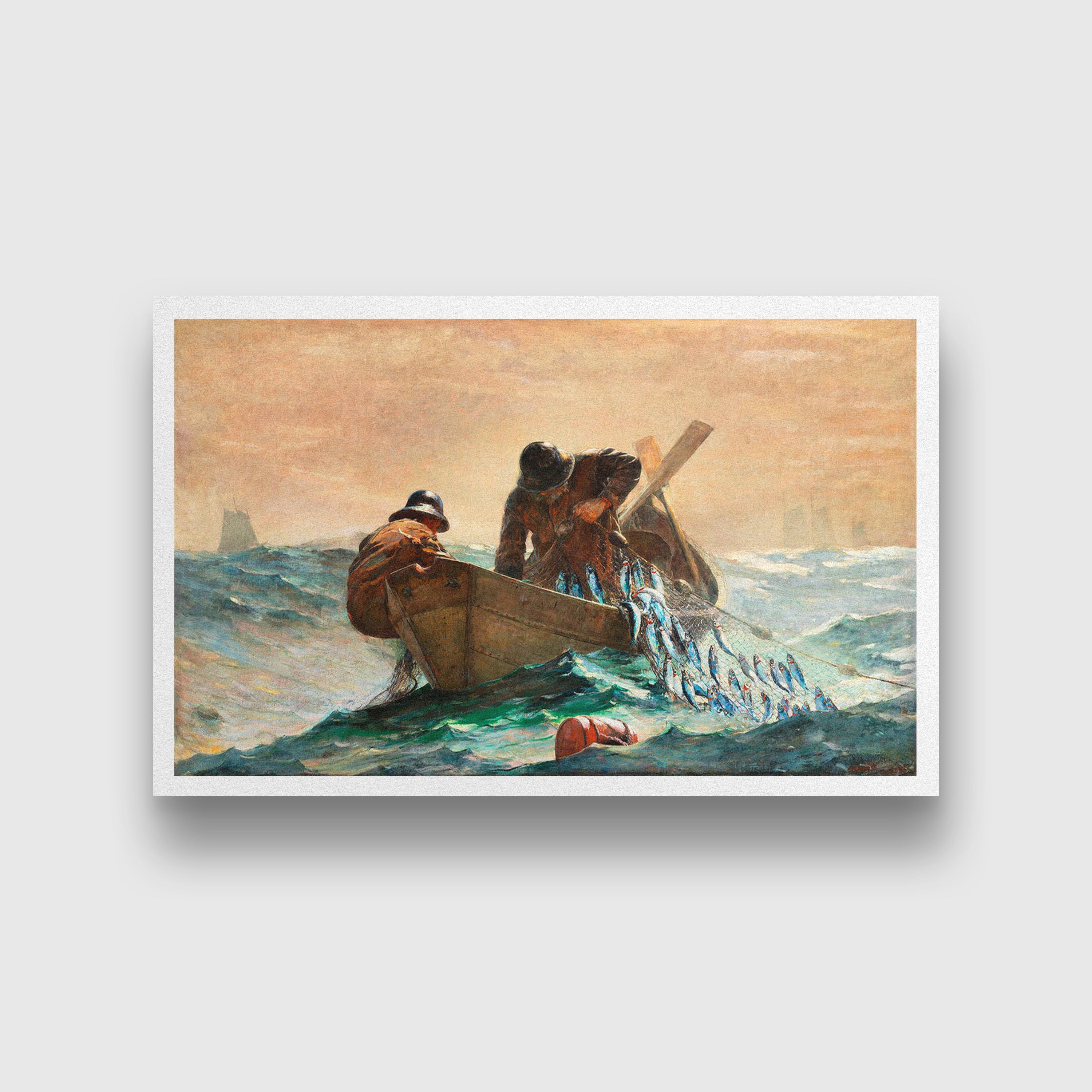 The Herring Net Painting - Meri Deewar 3 : 2 Horizontal Premium Wall Art Canvas by MeriDeewar