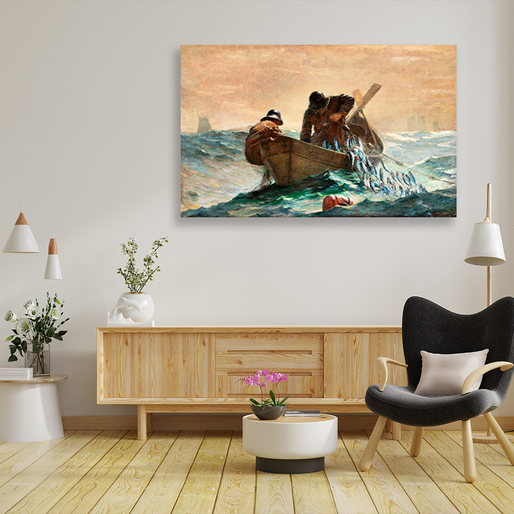 The Herring Net Painting - Meri Deewar 3 : 2 Horizontal Premium Wall Art Canvas by MeriDeewar